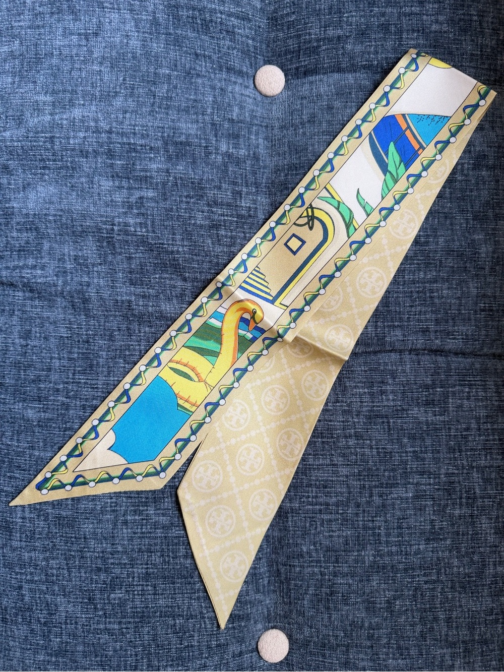 Tory Burch THE POOL RIBBON TIE - 100% silk - Picture 8 of 9
